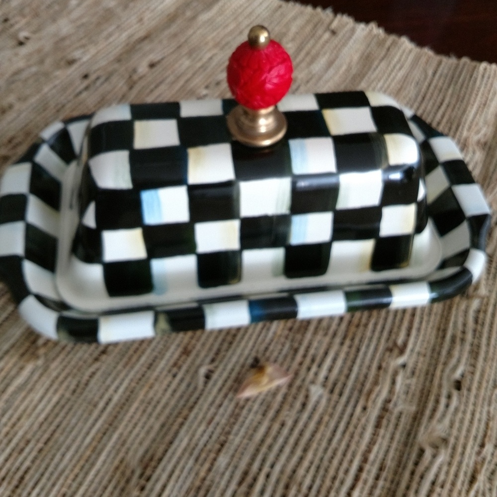 MacKenzie Child's Courtly Check Butter Dish